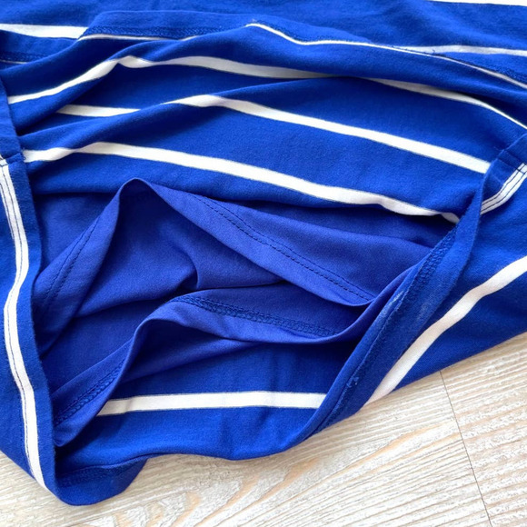 Cupio Long Sleeve Jersey Knit Layered Stripe Dress |‎ Blue/White XS - Picture 3 of 8